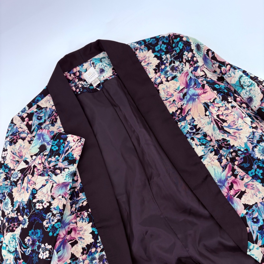 Lauren Conrad Floral‎ Blazer Jacket Womens Size 2 Light Pastel